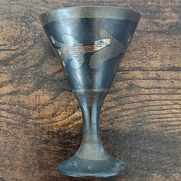 Vintage Etched Brass Coffee Set - Picture 13 of 14